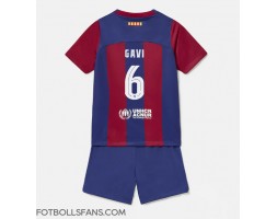 Barcelona Paez Gavi #6 Replika Hemmatröja Barn 2023-24 Kortärmad (+ Korta byxor)